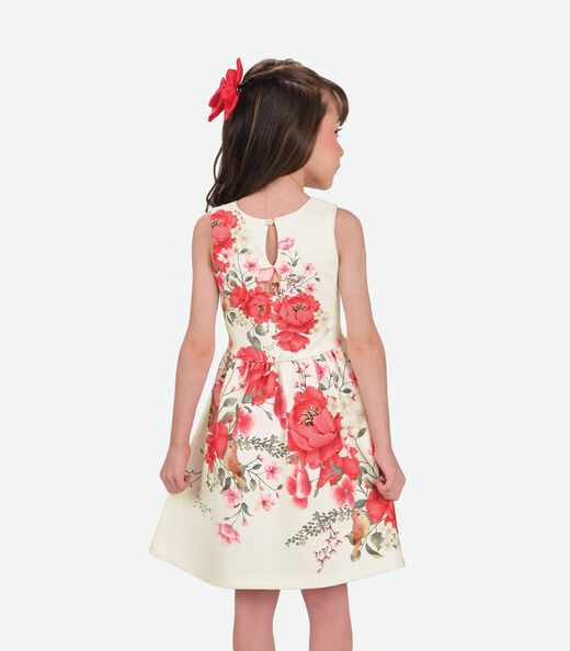 Vestido Menina Trick Nick Bege