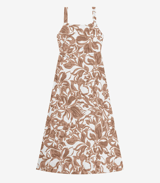 Vestido Midi em Linho Feminino Endless Marrom