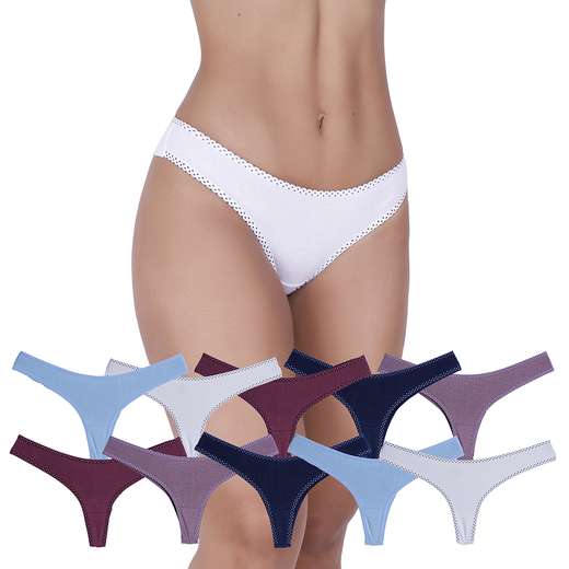 Image_Kit 10 Calcinhas Levada Algodão Fio Duplo Concept Lingerie Multicolorido