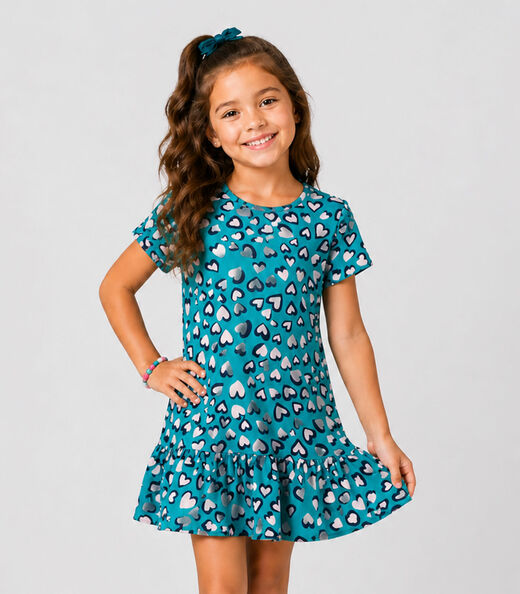 Image_Vestido Infantil Feminino Estampado Select Verde