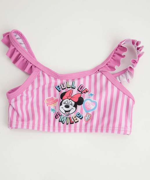Biquíni Infantil Babado Minnie Disney Tam 1 a 8
