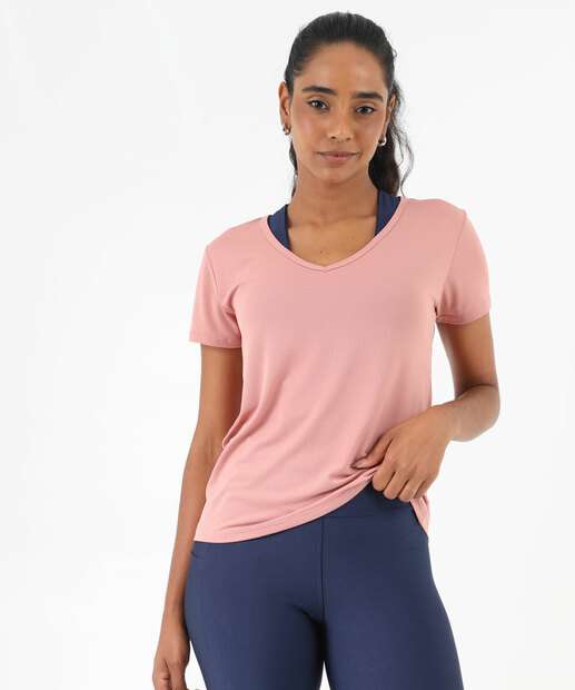 Image_Blusa Feminina Fitness Básica Manga Curta Marisa Rosa