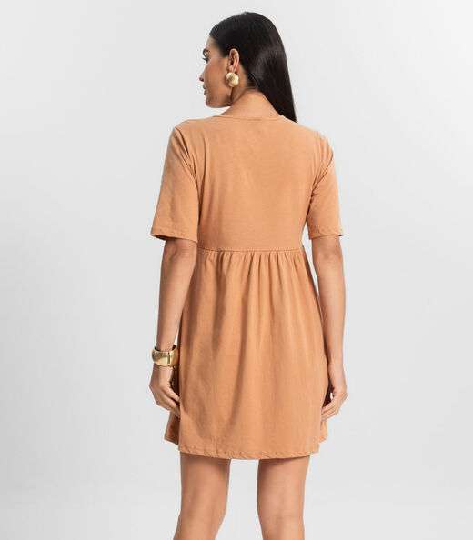 Vestido Feminino Liso Select Marrom