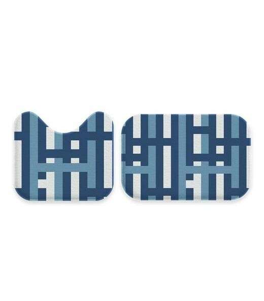 Jogo De Tapetes Para Banheiro Wevans Azul