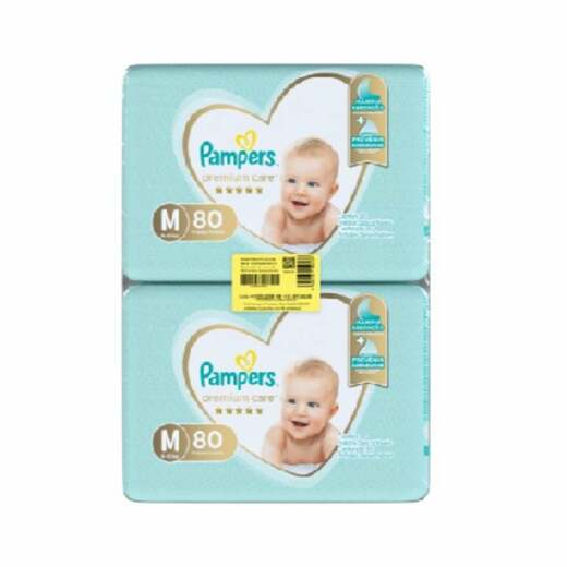 Image_Kit 4 Fraldas Infantil Pampers Premium Care M 6 A 10Kg Pacote 2 Unidades cada 80