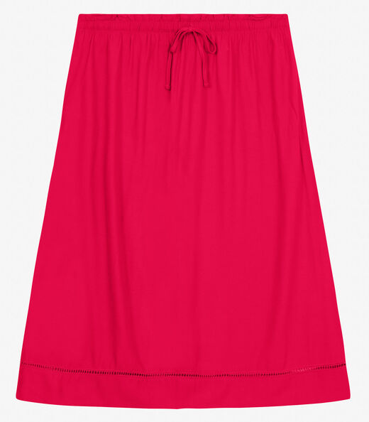 Saia Midi Plus Size em Viscose Secret Glam Vermelho