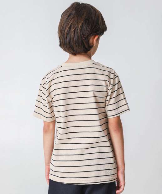 Camiseta Juvenil Listrada Marisa Tam 4 a 10 Bege