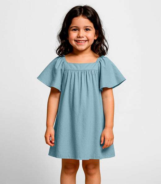 Image_Vestido Infantil em Viscose Infinita Cor Azul