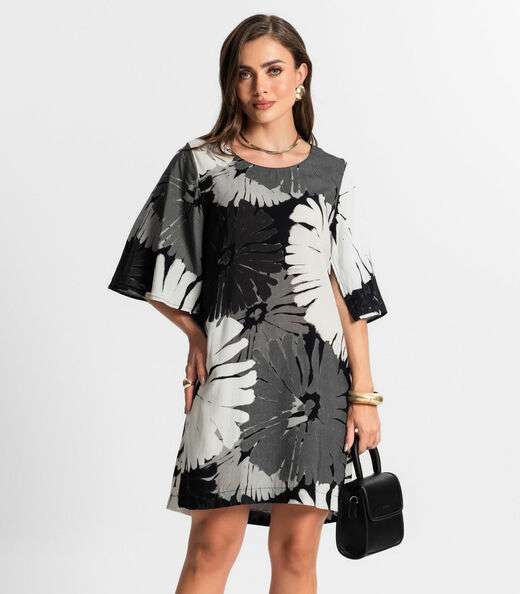 Image_Vestido Curto Estampado Endless Cinza