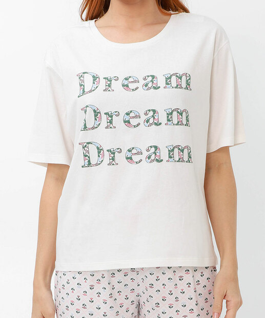 Pijama Feminino Estampa Floral Marisa Off White