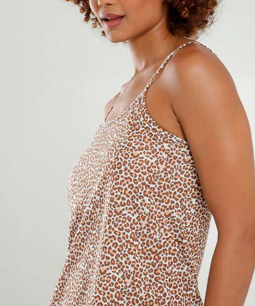Camisola Estampa Animal Print Alças Finas Marisa