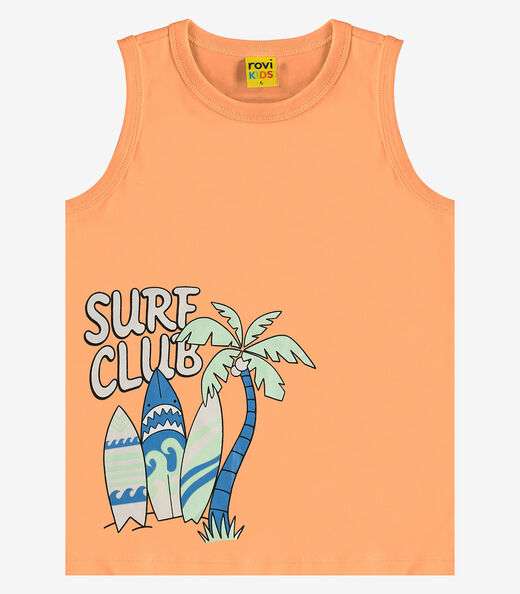 Camiseta Meia Malha Infantil Masculina RoviKids Laranja