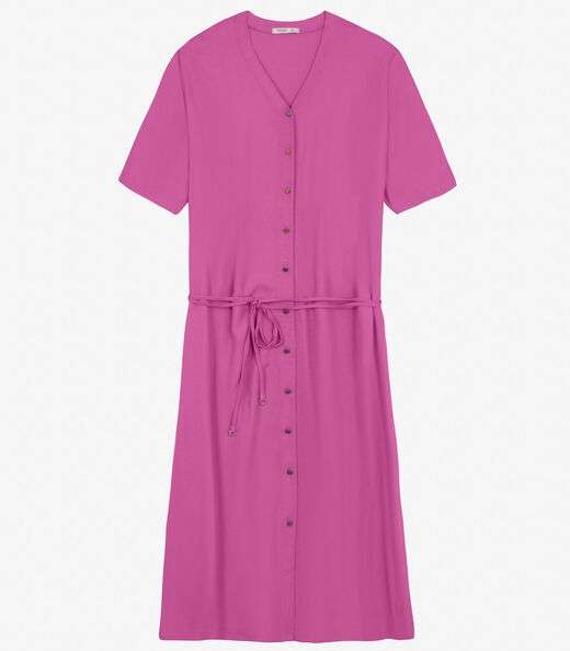 Vestido Chemise Longo Plus Size Secret Glam Rosa