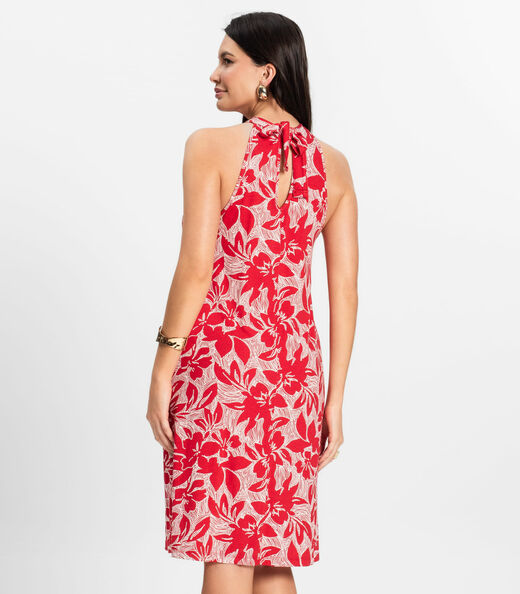 Vestido Curto em Viscotorcion Rovitex Vermelho