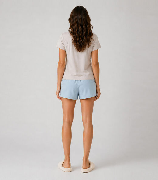 Pijama Feminino Blusa e Short Infinita Cor Azul