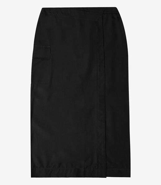 Saia Midi Com Fenda Endless Preto