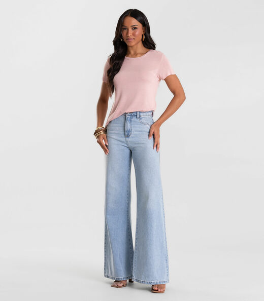 Blusa Feminina Básica Visco Tricot Rovitex Rosa