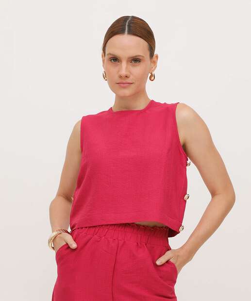 Blusa Regata Feminina Alças Largas Marisa Rosa