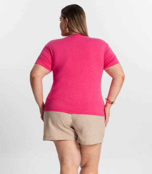 Blusa Feminina Plus Size Secret Glam Rosa