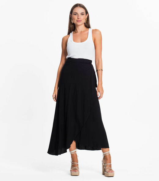 Saia Midi Amarração Envelope Select Preto