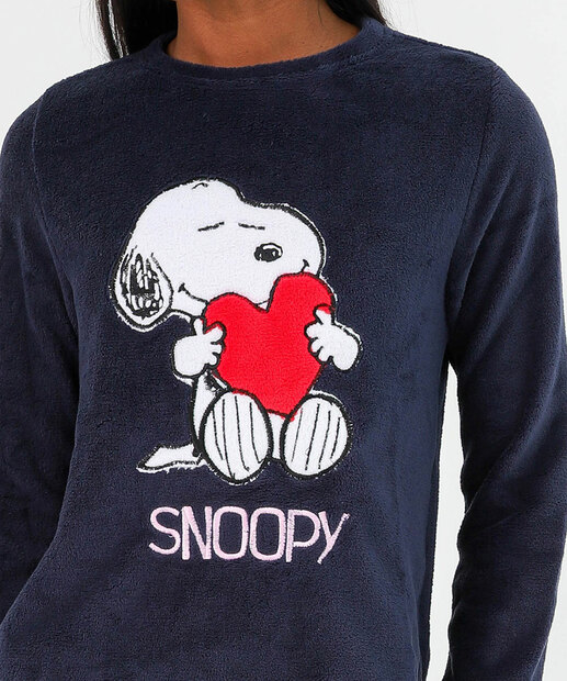 Pijama Feminino Longo Snoopy Marinho