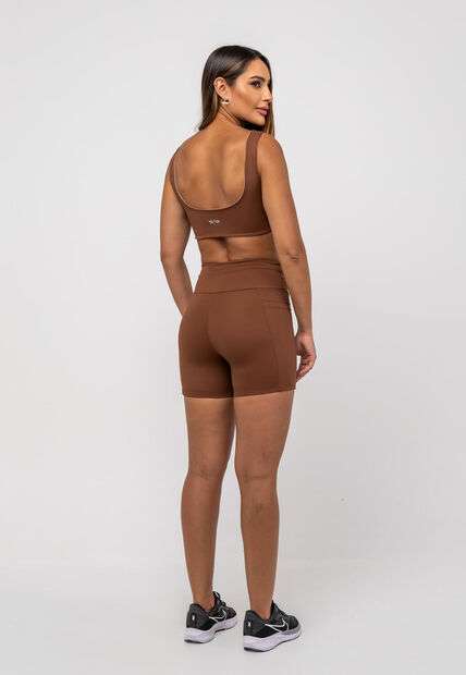 Top Suplex Poliamida Bicolor Marrom Salvatore