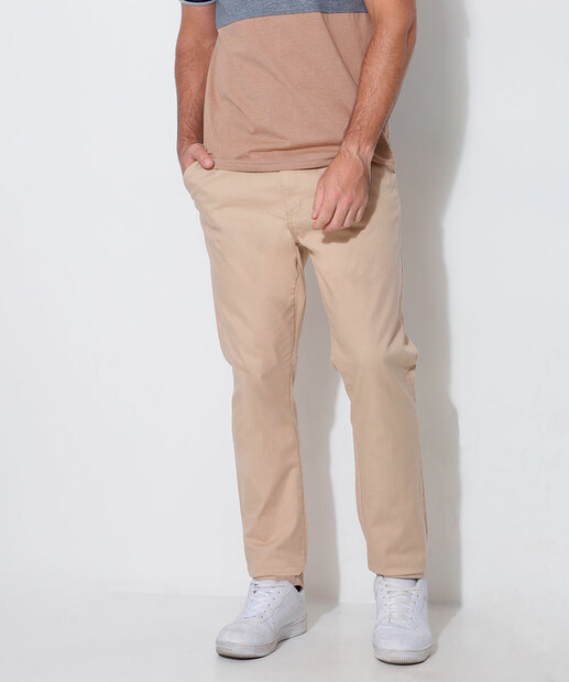 Calça Masculina Sarja Slim Chino 
