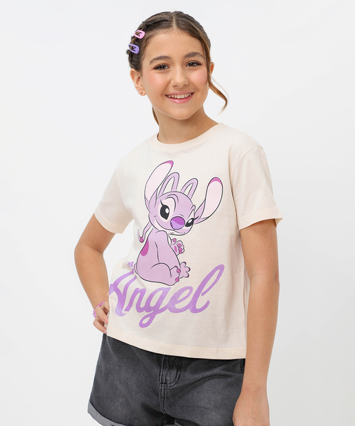 Image_Blusa Juvenil Stitch Disney Tam 10 a 16 Bege