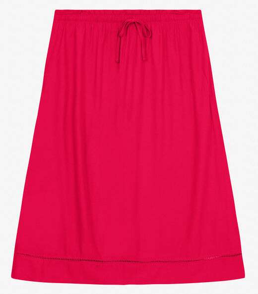 Saia Midi Plus Size em Viscose Secret Glam Vermelho