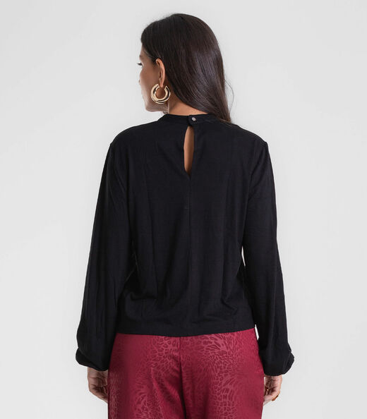 Blusa Feminina Manga Longa Bufante Endless Preto