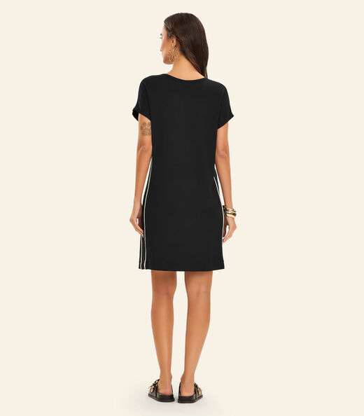 Vestido Curto Molecotton de Viscose Rovitex Preto