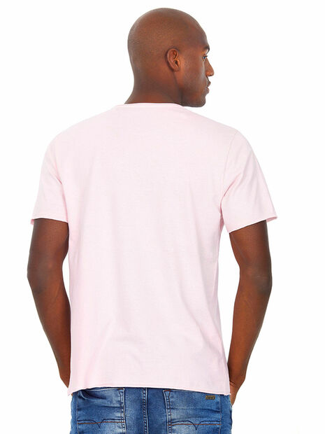 Camiseta Corte a Fio Rosa Médio Polo Wear