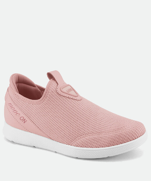 Tênis Casual Feminino Knit Recorte Frase Comfortflex 