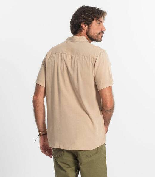 Camisa Masculina Viscolinho Diametro Marrom