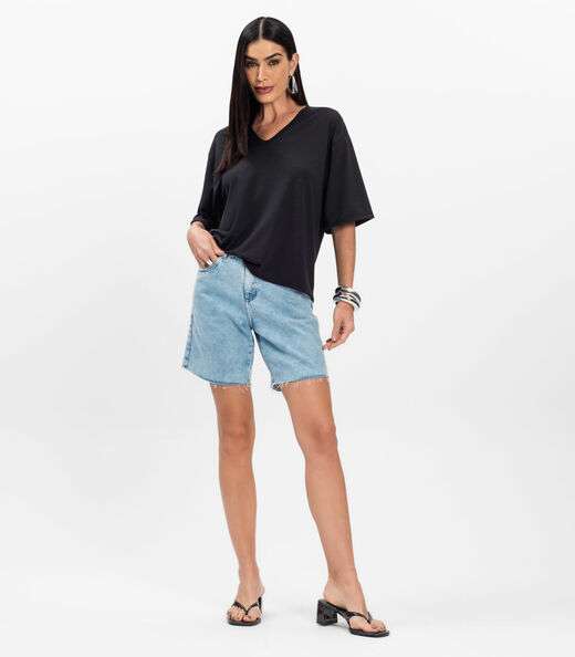 Blusa Feminina Devote V Infinita Cor Preto