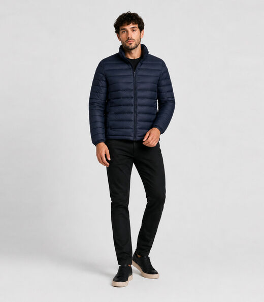 Jaqueta Masculina Puffer Em Poliamida All Free Azul