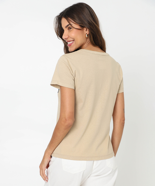 Blusa Feminina Estampa Stitch Manga Curta Disney Cinza