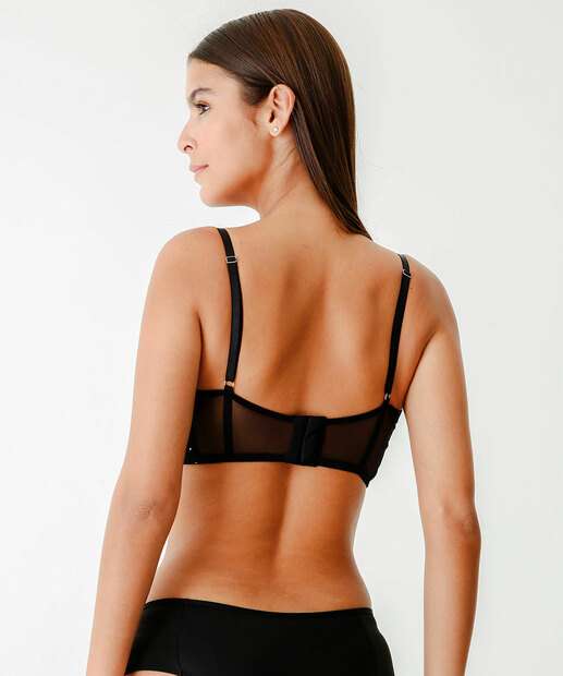 Sutiã Bra Top Com Bojo Strass Marisa Preto