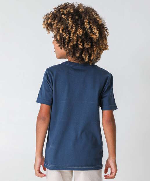 Camiseta Infantil Recorte Frontal Marisa 4 a 10 Azul