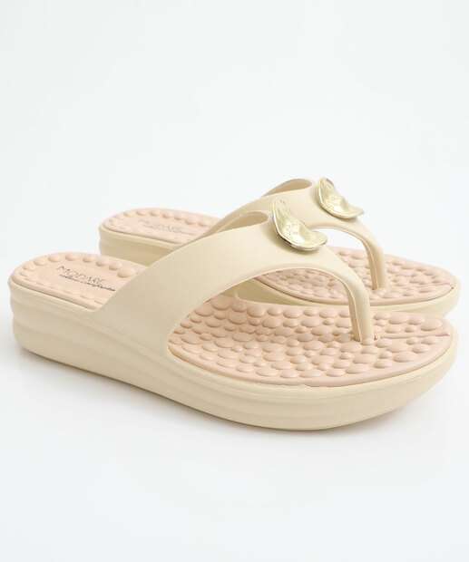 Tamanco Feminino Flatform Tiras Modare Off White