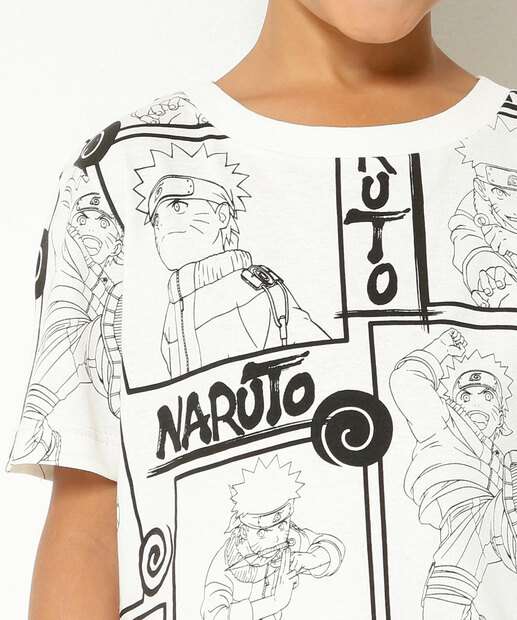 Camiseta Infantil Manga Curta Estampa Naruto Tam 4 a 10