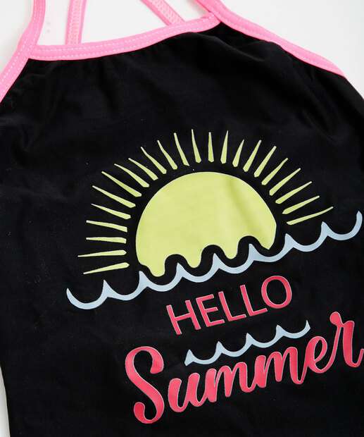 Maiô Infantil Estampa Frase Tam 6 a 14  