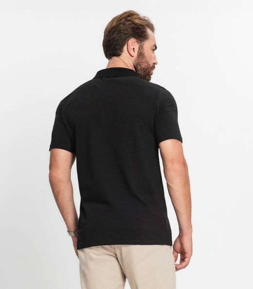 Polo Masculina Com Bolso Cotton Leve Diametro Preto
