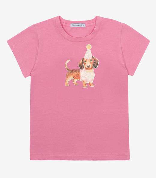 Blusa Infantil Cotton Com Estampa Trick Nick Rosa