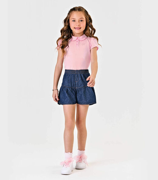 Shorts Menina Jeans Trick Nick Azul