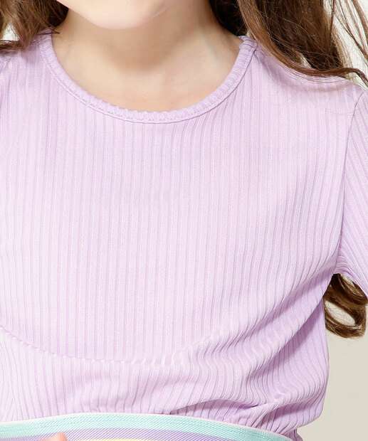 Blusa Infantil Cropped Canelada Marisa Tam 4 a 10