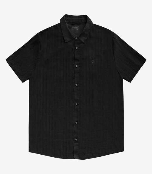 Camisa Masculina Manga Curta Diametro Preto