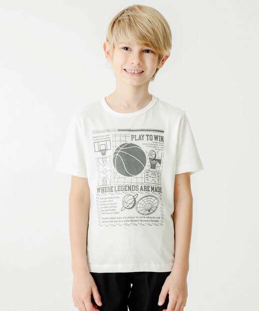 Camiseta Infantil Estampa Frontal MR Tam 4 a 10