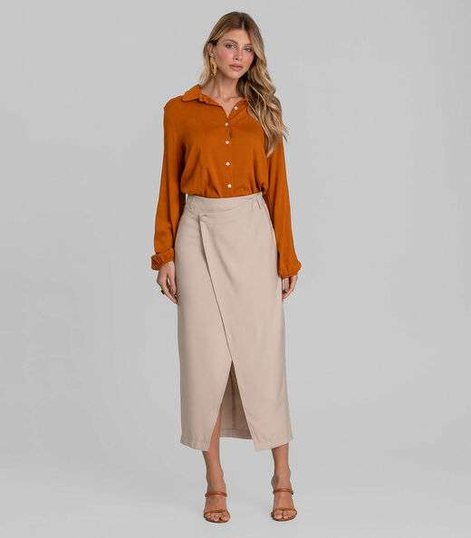 Camisa Feminina de Tecido Dianna Marrom