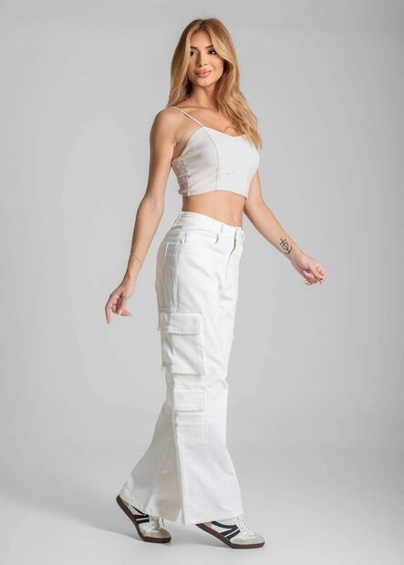 Calça Sarja Sawary Wide Leg Petit - 282404